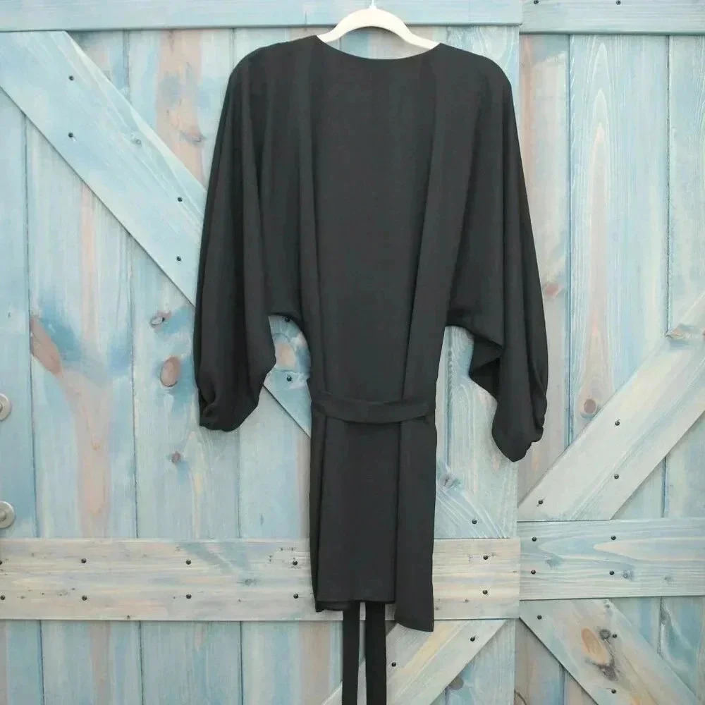 Amanda Uprichard Black Dress Size Medium Tie Waist Belt - Picture 6 of 7